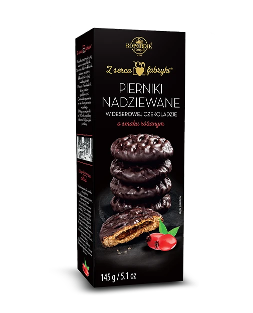 Pierniki nadziewane w czekoladzie deserowej Róża